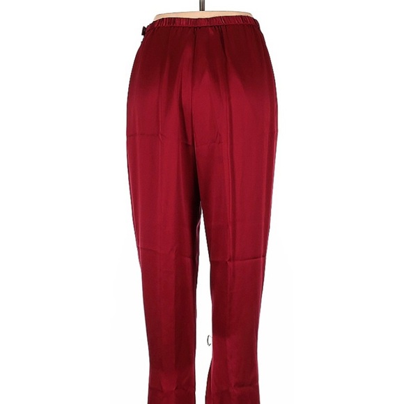 CARLISLE size 12 red silk satin elastic waist lined pants in excellent condition - Picture 2 of 7
